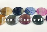 CAA4430 15.5 inches 35mm flat round agate druzy geode beads