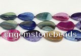 CAA4432 15.5 inches 25*35mm flat teardrop agate druzy geode beads