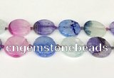 CAA4434 15.5 inches 30mm flat round agate druzy geode beads