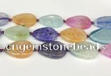 CAA4438 15.5 inches 25*35mm flat teardrop agate druzy geode beads