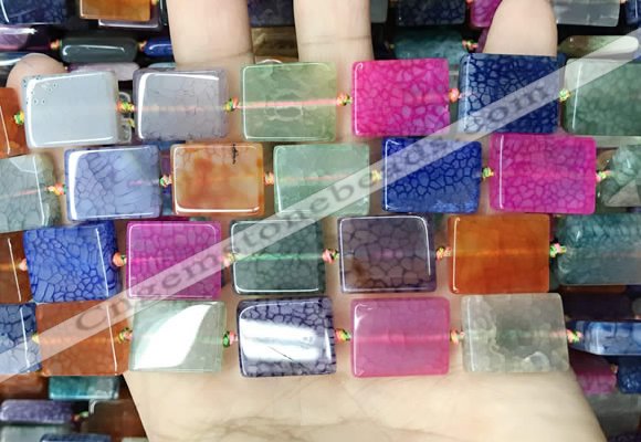 CAA4441 15.5 inches 14*18mm rectangle dragon veins agate beads