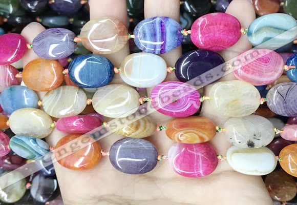 CAA4446 15.5 inches 15*20mm oval dragon veins agate beads