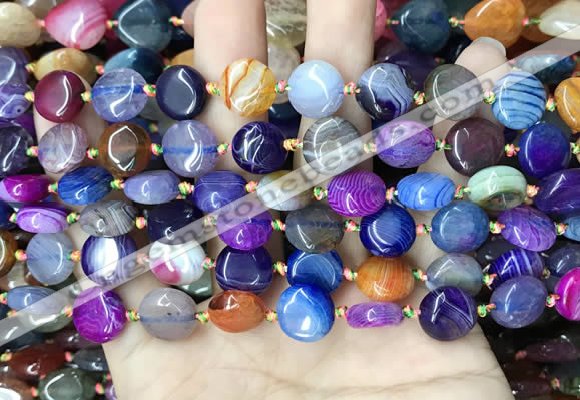 CAA4460 15.5 inches 12mm flat round dragon veins agate beads