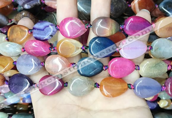 CAA4475 15.5 inches 15*20mm flat teardrop dragon veins agate beads