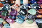 CAA4478 15.5 inches 18*25mm flat teardrop dragon veins agate beads