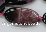 CAA448 15.5 inches 20*40mm oval agate druzy geode gemstone beads