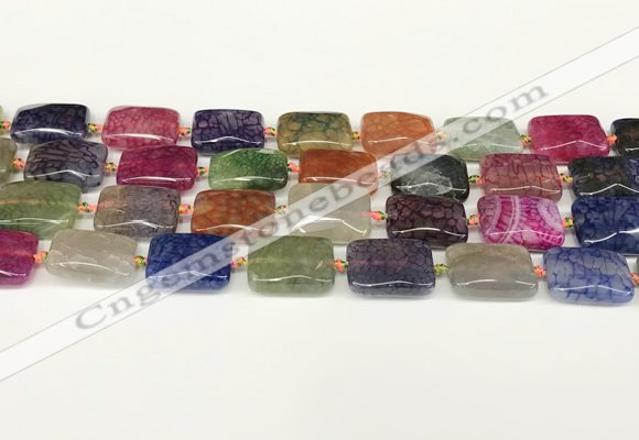 CAA4496 15.5 inches 15*20mm rectangle dragon veins agate beads