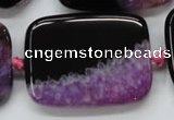 CAA450 15.5 inches 30*40mm rectangle agate druzy geode  beads