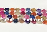 CAA4500 15.5 inches 16*16mm flat teardrop dragon veins agate beads