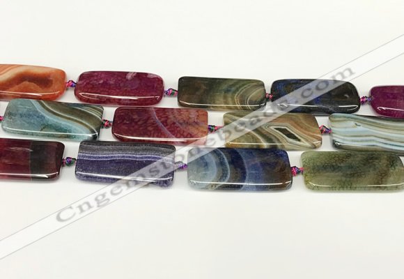 CAA4507 15.5 inches 20*40mm rectangle dragon veins agate beads