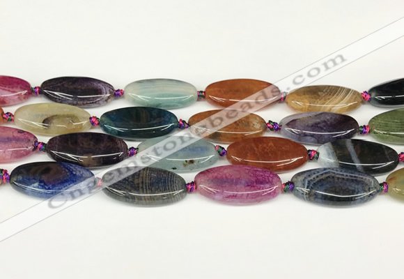 CAA4514 15.5 inches 15*30mm oval dragon veins agate beads