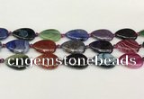 CAA4517 15.5 inches 18*25mm flat teardrop dragon veins agate beads