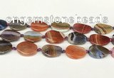 CAA4523 15.5 inches 20*26mm twisted oval dragon veins agate beads