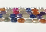 CAA4524 15.5 inches 13*18mm faceted rectangle dragon veins agate beads