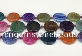 CAA4528 15.5 inches 25mm flat round dragon veins agate beads