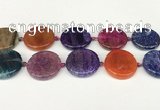 CAA4529 15.5 inches 30mm flat round dragon veins agate beads