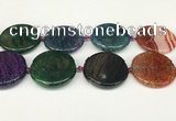 CAA4530 15.5 inches 35mm flat round dragon veins agate beads