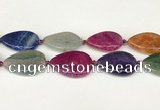 CAA4532 15.5 inches 25*35mm flat teardrop dragon veins agate beads