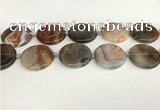 CAA4551 15.5 inches 30mm flat round banded agate beads wholesale