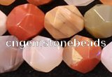 CAA4577 15.5 inches 10mm faceted nuggets mixed botswana agate beads