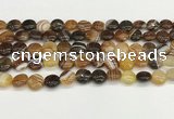 CAA4580 15.5 inches 10mm flat round banded agate beads wholesale