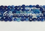 CAA4585 15.5 inches 10mm flat round banded agate beads wholesale