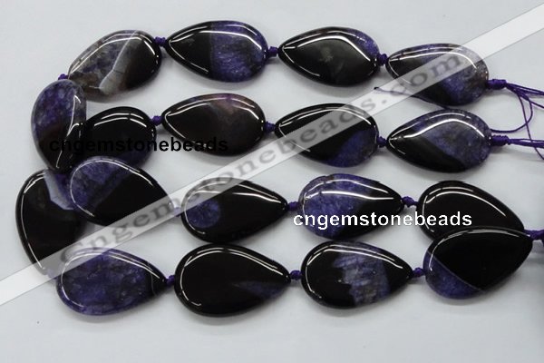 CAA459 15.5 inches 24*40mm flat teardrop agate druzy geode beads