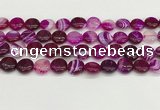 CAA4590 15.5 inches 12mm flat round banded agate beads wholesale