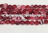 CAA4591 15.5 inches 12mm flat round banded agate beads wholesale