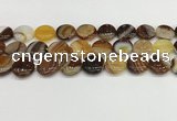 CAA4604 15.5 inches 16mm flat round banded agate beads wholesale