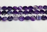 CAA4605 15.5 inches 16mm flat round banded agate beads wholesale