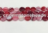 CAA4607 15.5 inches 16mm flat round banded agate beads wholesale