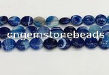 CAA4609 15.5 inches 16mm flat round banded agate beads wholesale