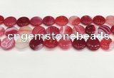 CAA4615 15.5 inches 18mm flat round banded agate beads wholesale