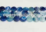 CAA4617 15.5 inches 18mm flat round banded agate beads wholesale