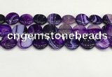 CAA4621 15.5 inches 20mm flat round banded agate beads wholesale