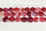 CAA4623 15.5 inches 20mm flat round banded agate beads wholesale