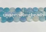 CAA4624 15.5 inches 20mm flat round banded agate beads wholesale