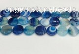 CAA4625 15.5 inches 20mm flat round banded agate beads wholesale