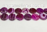 CAA4630 15.5 inches 25mm flat round banded agate beads wholesale