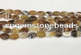 CAA4645 15.5 inches 10*14mm oval banded agate beads wholesale