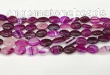 CAA4647 15.5 inches 10*14mm oval banded agate beads wholesale