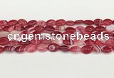 CAA4648 15.5 inches 10*14mm oval banded agate beads wholesale