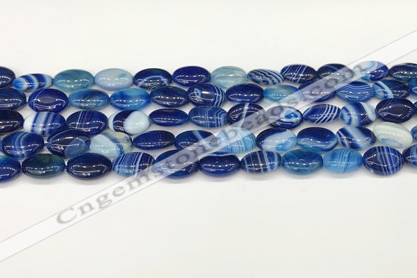 CAA4650 15.5 inches 10*14mm oval banded agate beads wholesale