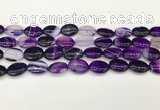 CAA4654 15.5 inches 12*16mm oval banded agate beads wholesale