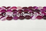 CAA4655 15.5 inches 12*16mm oval banded agate beads wholesale