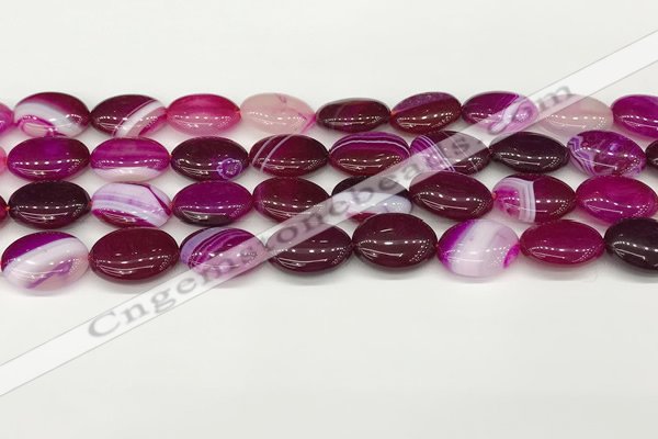 CAA4655 15.5 inches 12*16mm oval banded agate beads wholesale