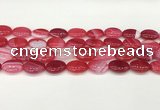 CAA4656 15.5 inches 12*16mm oval banded agate beads wholesale