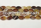 CAA4661 15.5 inches 13*18mm oval banded agate beads wholesale