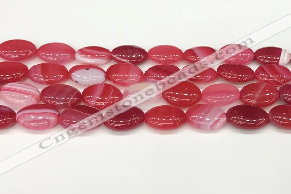 CAA4664 15.5 inches 13*18mm oval banded agate beads wholesale